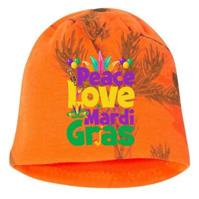 Peace love Mardi Gras funny festival Kati - Camo Knit Beanie