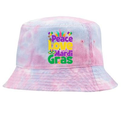 Peace love Mardi Gras funny festival Tie-Dyed Bucket Hat