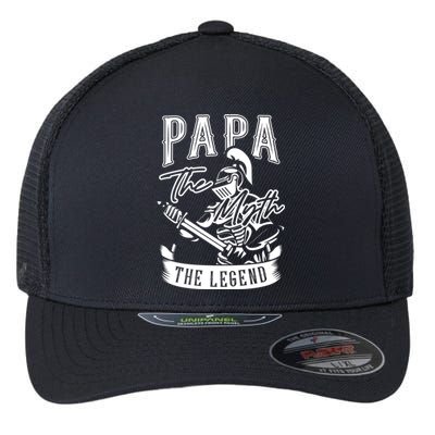 Papa Legend Myth Hero Father Dad Daddy Poppa Stepdad Grandpa Gift Flexfit Unipanel Trucker Cap