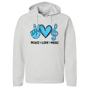 Peace Love Music Musica Note Cute Music Lovers Gifts Performance Fleece Hoodie