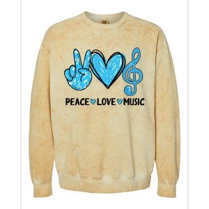 Peace Love Music Musica Note Cute Music Lovers Gifts Colorblast Crewneck Sweatshirt