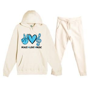 Peace Love Music Musica Note Cute Music Lovers Gifts Premium Hooded Sweatsuit Set