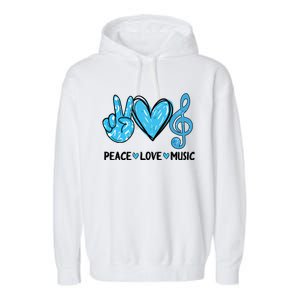 Peace Love Music Musica Note Cute Music Lovers Gifts Garment-Dyed Fleece Hoodie