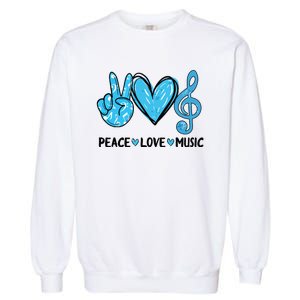 Peace Love Music Musica Note Cute Music Lovers Gifts Garment-Dyed Sweatshirt