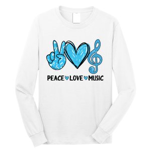 Peace Love Music Musica Note Cute Music Lovers Gifts Long Sleeve Shirt