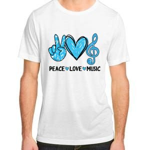 Peace Love Music Musica Note Cute Music Lovers Gifts Adult ChromaSoft Performance T-Shirt