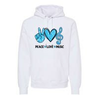 Peace Love Music Musica Note Cute Music Lovers Gifts Premium Hoodie