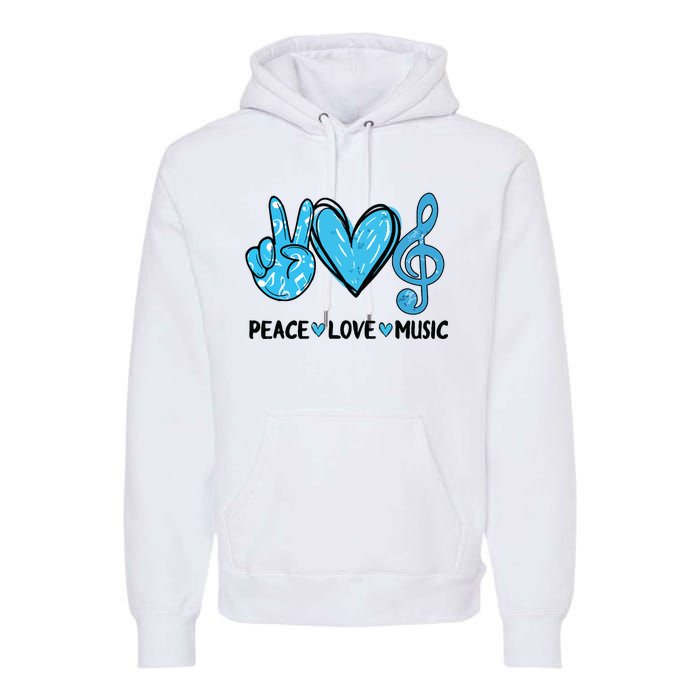 Peace Love Music Musica Note Cute Music Lovers Gifts Premium Hoodie