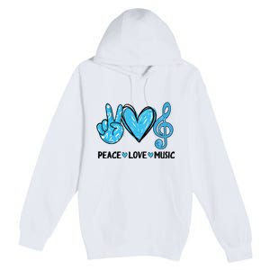 Peace Love Music Musica Note Cute Music Lovers Gifts Premium Pullover Hoodie