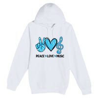 Peace Love Music Musica Note Cute Music Lovers Gifts Premium Pullover Hoodie