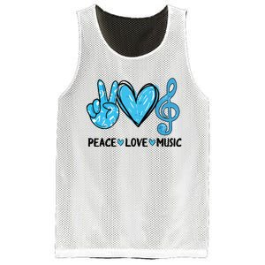 Peace Love Music Musica Note Cute Music Lovers Gifts Mesh Reversible Basketball Jersey Tank