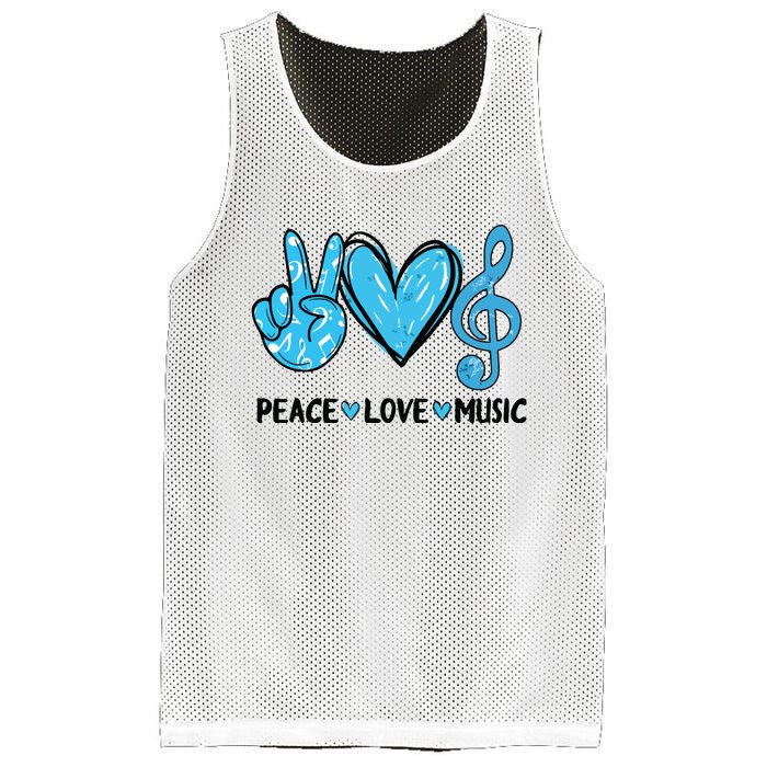 Peace Love Music Musica Note Cute Music Lovers Gifts Mesh Reversible Basketball Jersey Tank