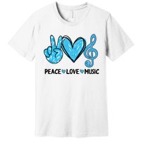 Peace Love Music Musica Note Cute Music Lovers Gifts Premium T-Shirt