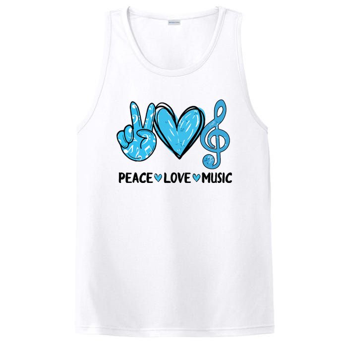 Peace Love Music Musica Note Cute Music Lovers Gifts PosiCharge Competitor Tank