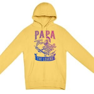 Papa Legend Myth Hero Father Dad Daddy Poppa Stepdad Grandpa Great Gift Premium Pullover Hoodie