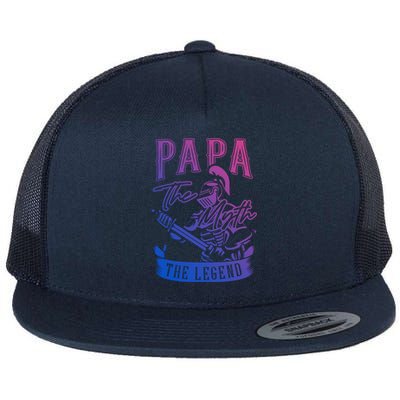 Papa Legend Myth Hero Father Dad Daddy Poppa Stepdad Grandpa Great Gift Flat Bill Trucker Hat