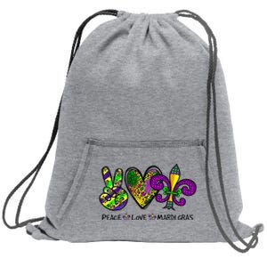 Peace Love Mardi Gras Carnival Funny Holiday Sweatshirt Cinch Pack Bag