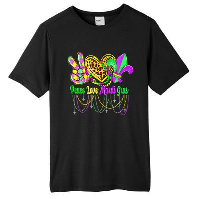 Peace Love Mardi Gras Beads Carnival Costume Parade Tall Fusion ChromaSoft Performance T-Shirt