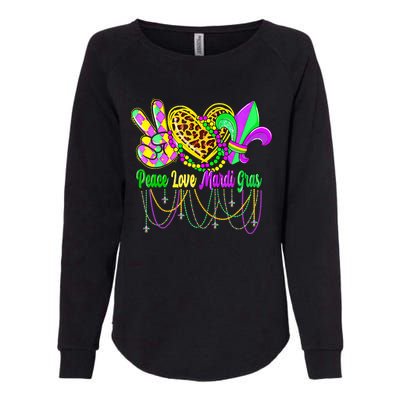 Peace Love Mardi Gras Beads Carnival Costume Parade Womens California Wash Sweatshirt