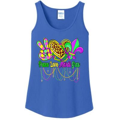 Peace Love Mardi Gras Beads Carnival Costume Parade Ladies Essential Tank