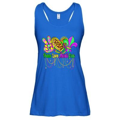 Peace Love Mardi Gras Beads Carnival Costume Parade Ladies Essential Flowy Tank