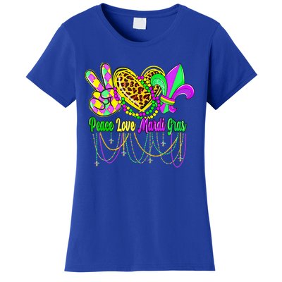 Peace Love Mardi Gras Beads Carnival Costume Parade Women's T-Shirt