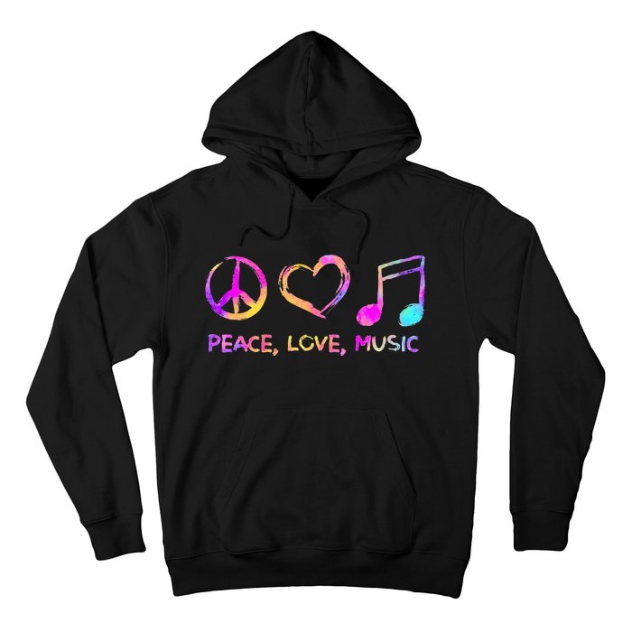 Peace Love Music Hippie Hoodie