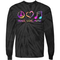 Peace Love Music Hippie Tie-Dye Long Sleeve Shirt