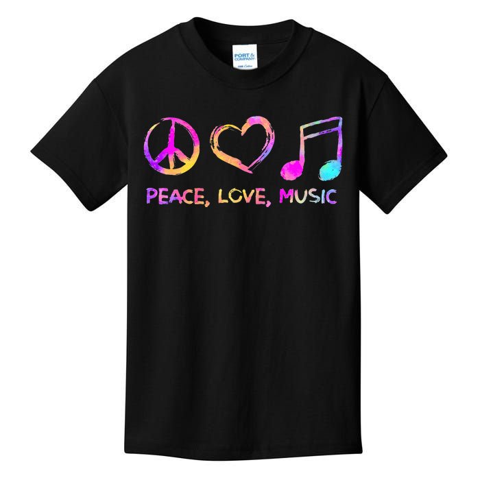 Peace Love Music Hippie Kids T-Shirt