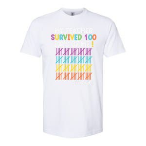 Principal Life My Teacher Survived 100 Days Of Me Gift Softstyle CVC T-Shirt