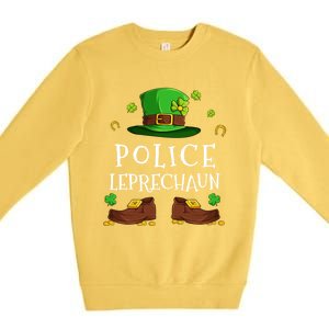 Police Leprechaun Matching Family Group St Patricks Gift Premium Crewneck Sweatshirt