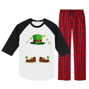 Police Leprechaun Matching Family Group St Patricks Gift Raglan Sleeve Pajama Set