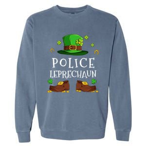 Police Leprechaun Matching Family Group St Patricks Gift Garment-Dyed Sweatshirt