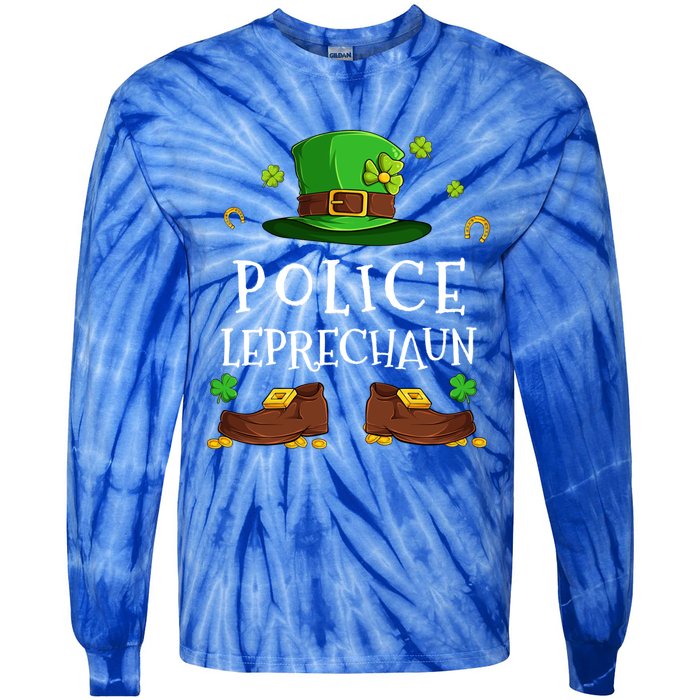 Police Leprechaun Matching Family Group St Patricks Gift Tie-Dye Long Sleeve Shirt