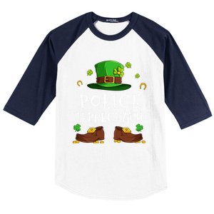 Police Leprechaun Matching Family Group St Patricks Gift Baseball Sleeve Shirt