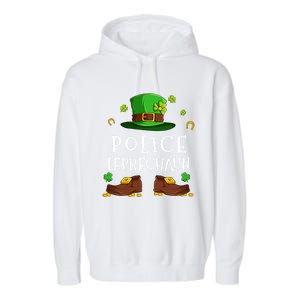 Police Leprechaun Matching Family Group St Patricks Gift Garment-Dyed Fleece Hoodie