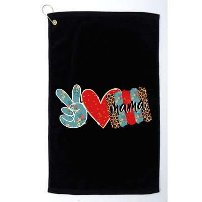 Peace Love Mama Happy Mothers Day Gift Golf Towel