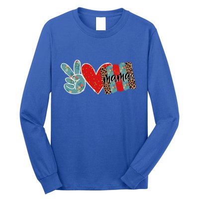 Peace Love Mama Happy Mothers Day Gift Long Sleeve Shirt