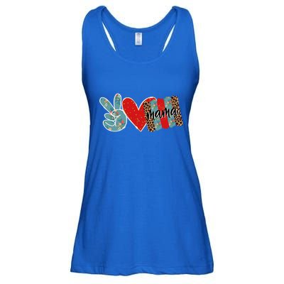Peace Love Mama Happy Mothers Day Gift Ladies Essential Flowy Tank