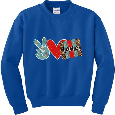 Peace Love Mama Happy Mothers Day Gift Kids Sweatshirt
