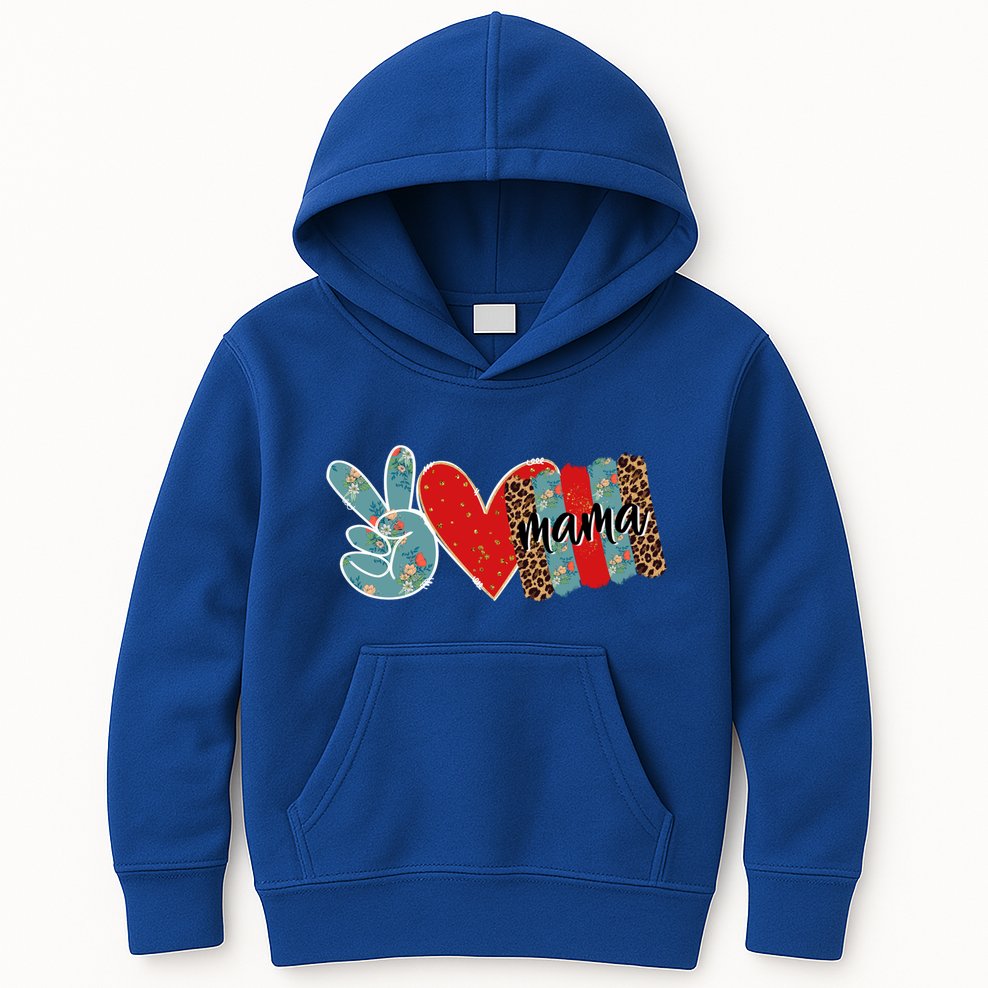 Peace Love Mama Happy Mothers Day Gift Kids Hoodie