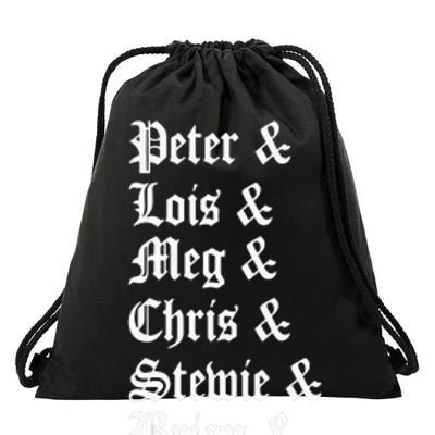 Peter Lois Meg Chris Stewie Brian Drawstring Bag