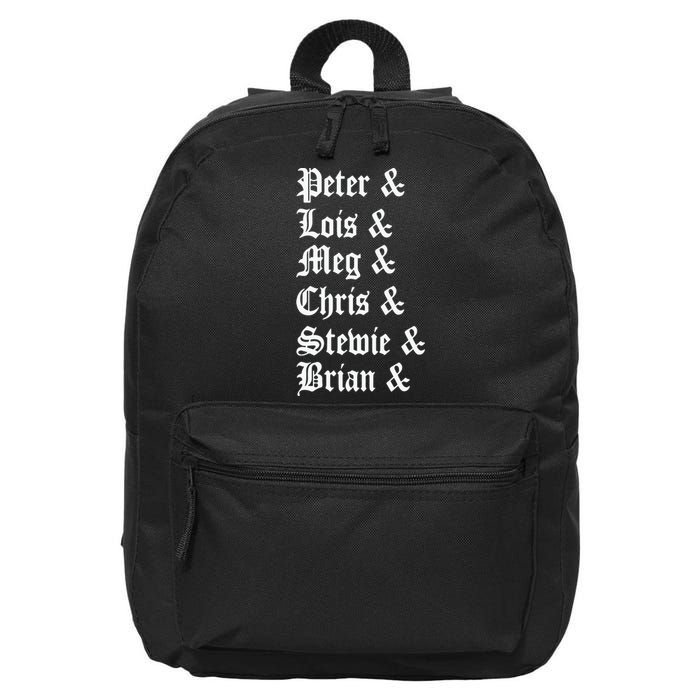 Peter Lois Meg Chris Stewie Brian 16 in Basic Backpack