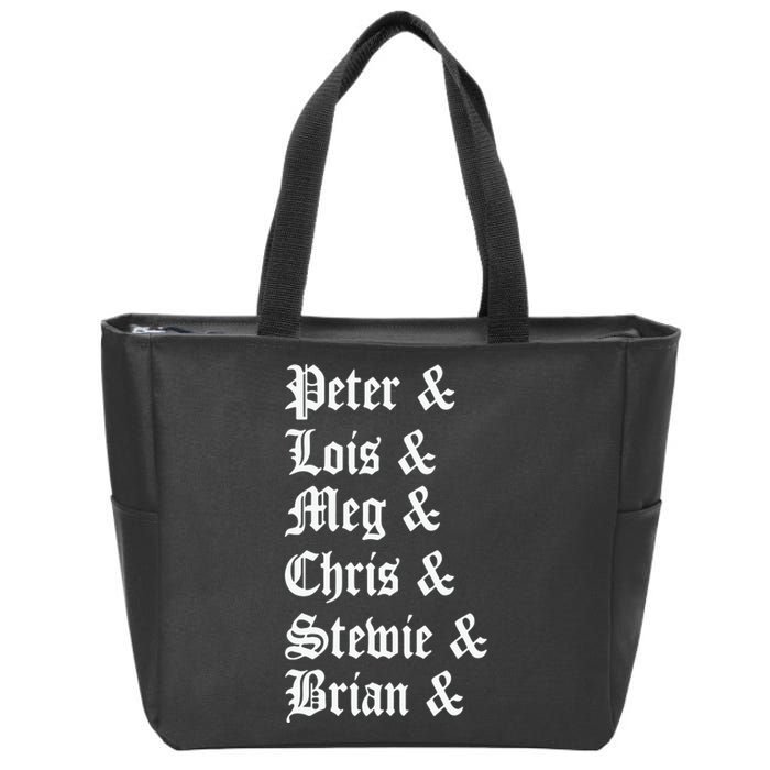 Peter Lois Meg Chris Stewie Brian Zip Tote Bag