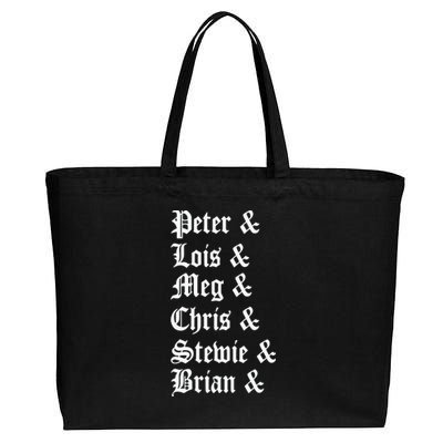 Peter Lois Meg Chris Stewie Brian Cotton Canvas Jumbo Tote