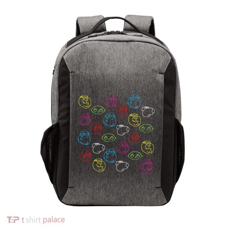 Peter Lois Meg Stewie Brian Chris Neon Faces Vector Backpack