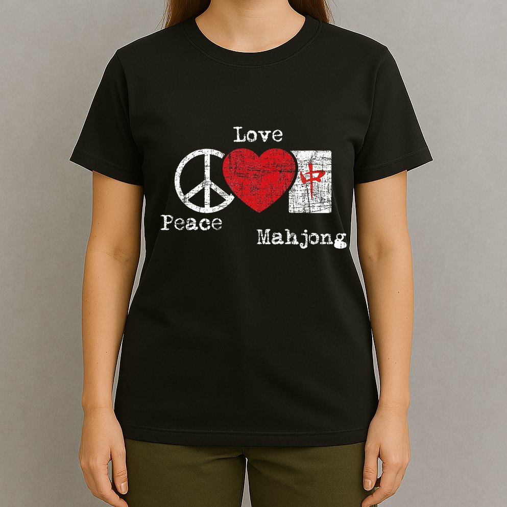 Peace Love Mahjong Gambling Casino Player Chinese Game T-Shirt