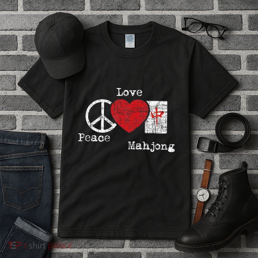 Peace Love Mahjong Gambling Casino Player Chinese Game Tall T-Shirt