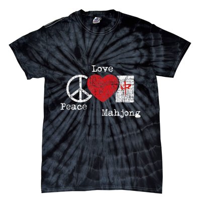 Peace Love Mahjong Gambling Casino Player Chinese Game Tie-Dye T-Shirt