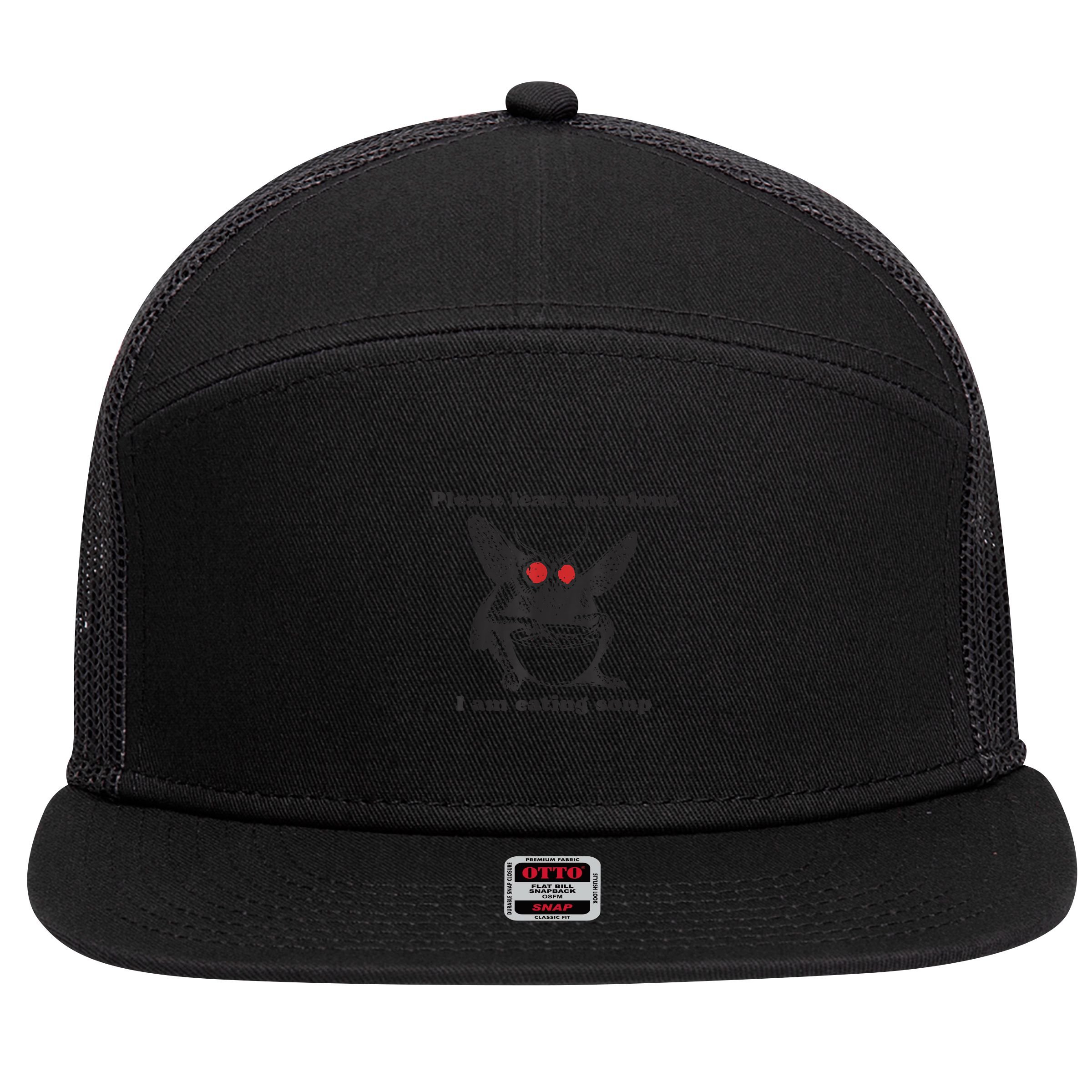 Please Leave Me Alone I Am Eating Soup 7 Panel Mesh Trucker Snapback Hat